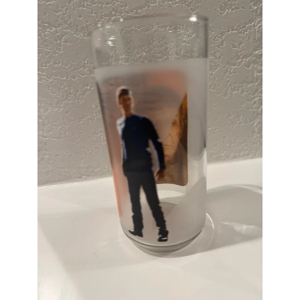 Star Trek Movie Spock Kirk USS‎ Enterprise Frosted Highball Glass Tumbler